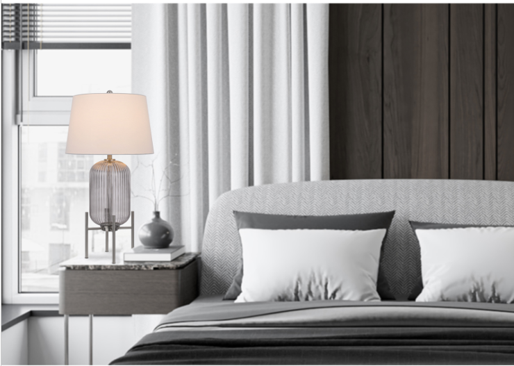 silver table lamp