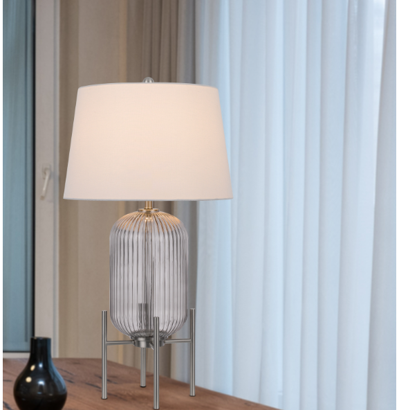 silver table lamp
