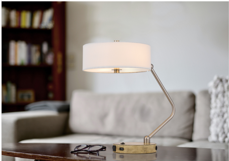 silver table lamp