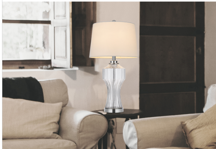 silver table lamp