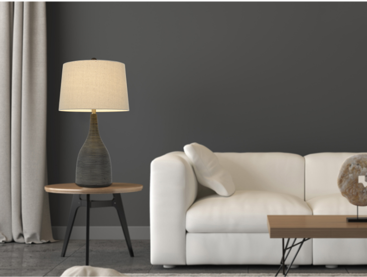 dark grey table lamp