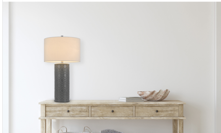 grey table lamp