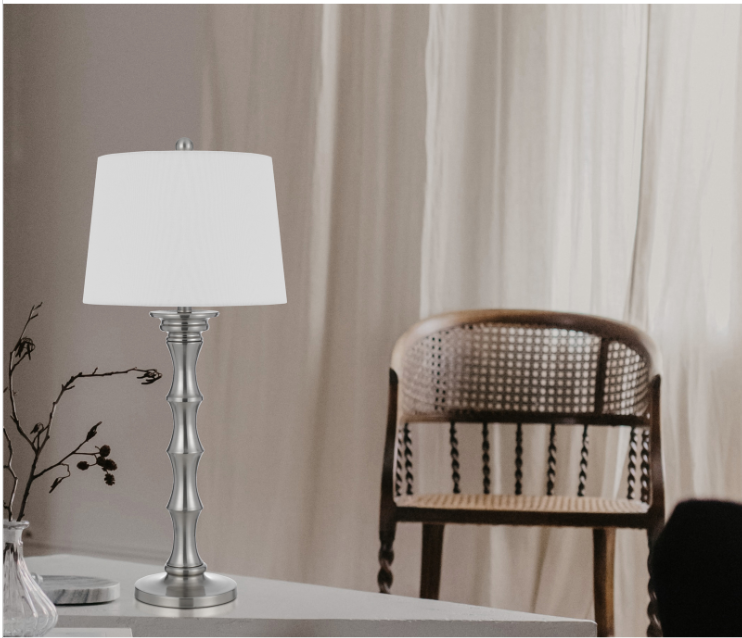 silver table lamp