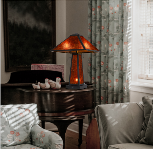 brown table lamp