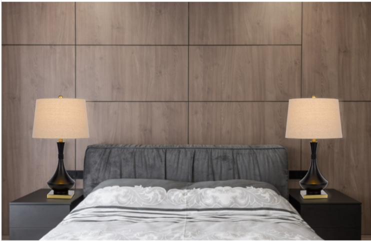 black table lamp