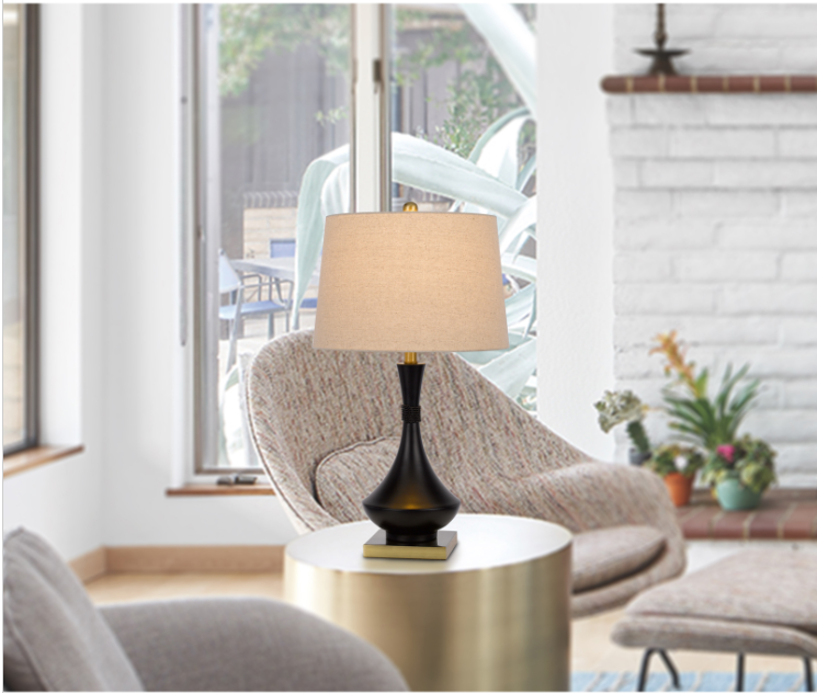 black table lamp