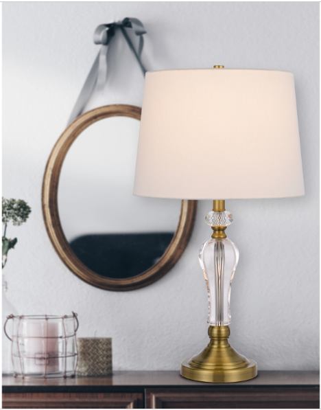 brass table lamp