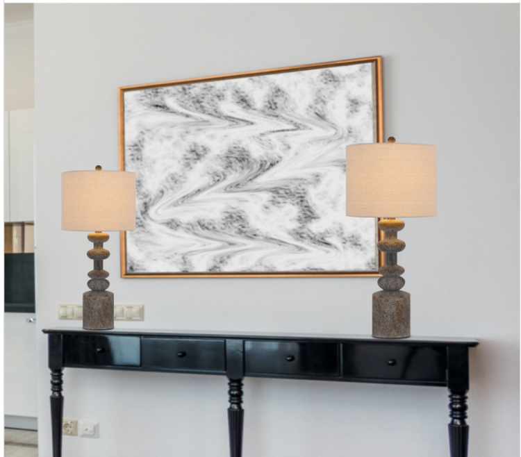 grey table lamp