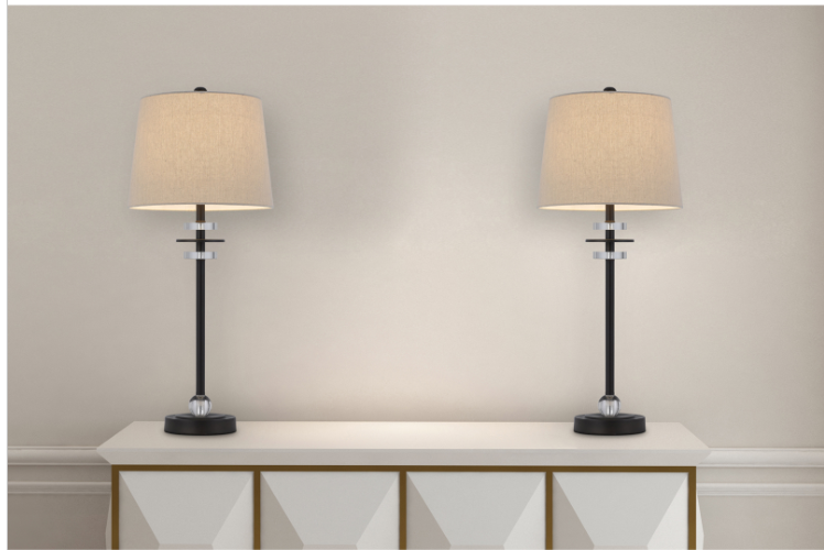black table lamp