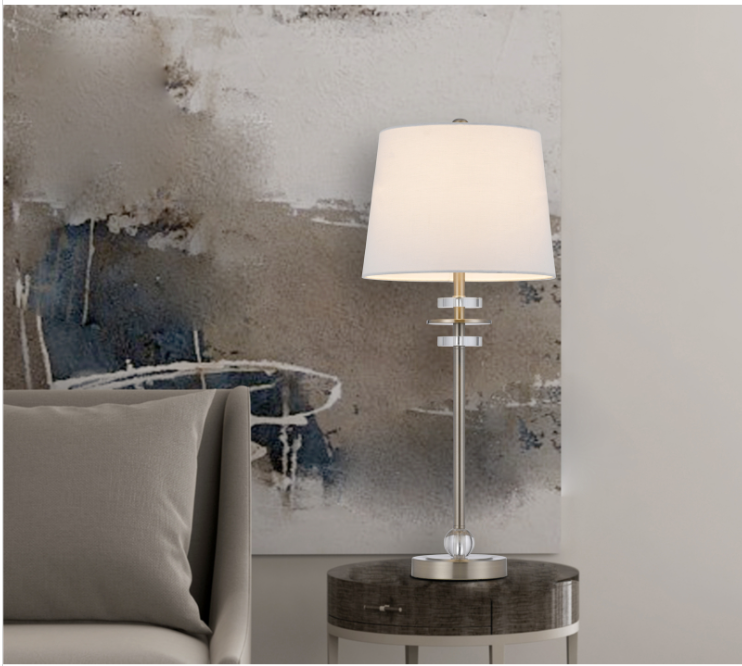 silver table lamp