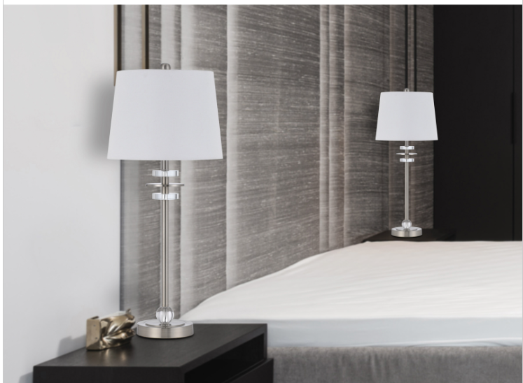 silver table lamp