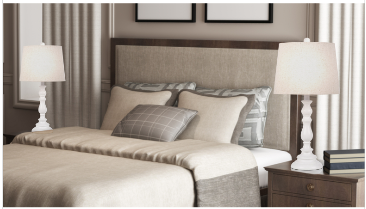 white table lamp