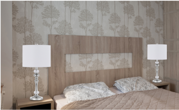 silver table lamp