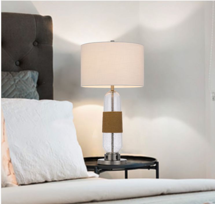 silver table lamp
