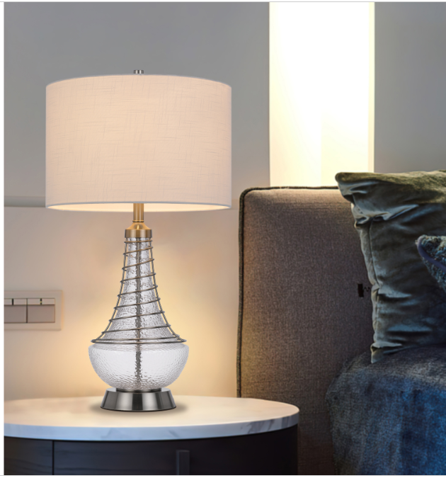 silver table lamp