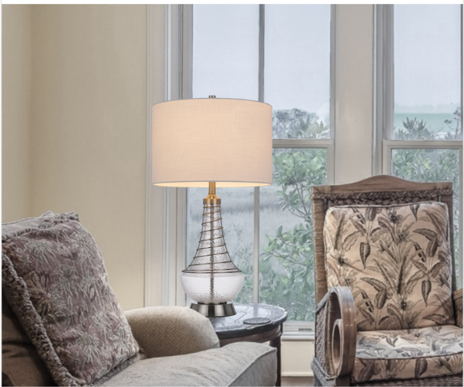 silver table lamp