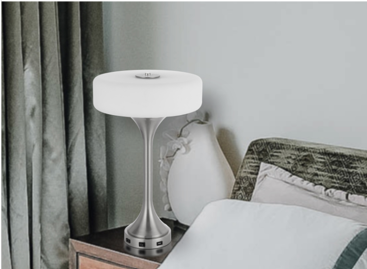 silver table lamp