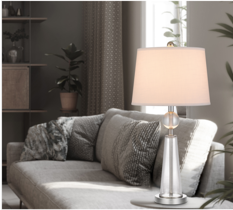 silver table lamp