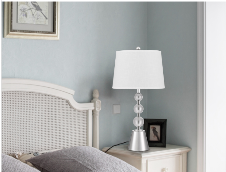 silver table lamp