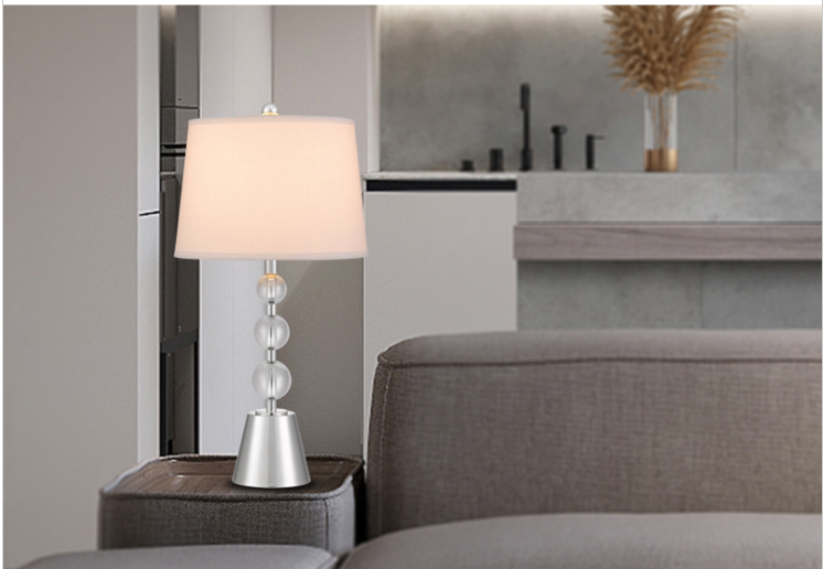 silver table lamp