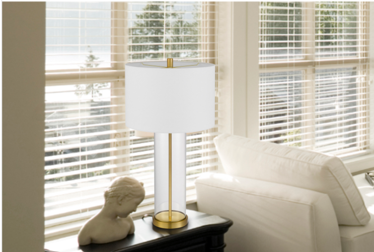 brass table lamp