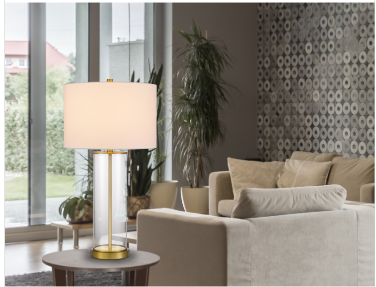 brass table lamp
