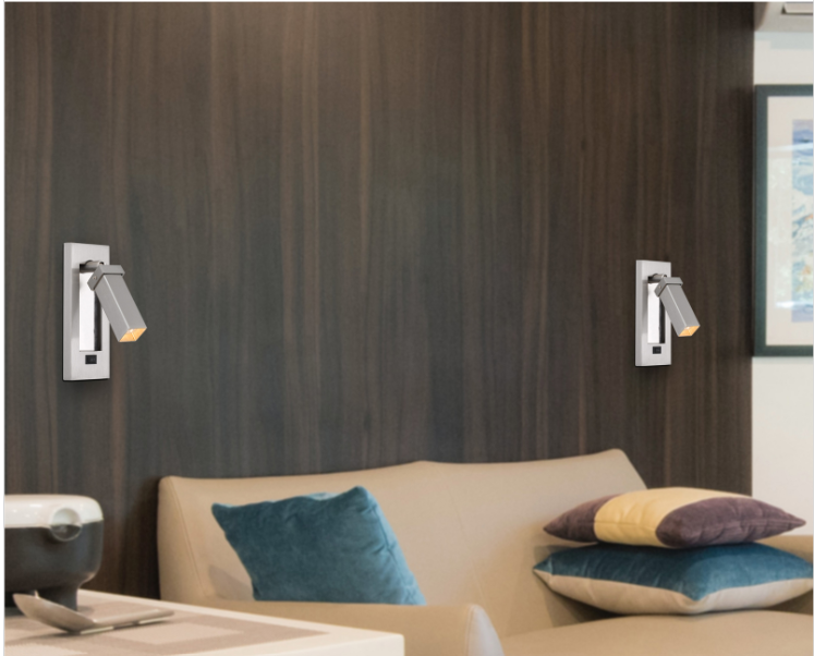 silver wall lamp