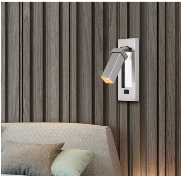 silver wall lamp