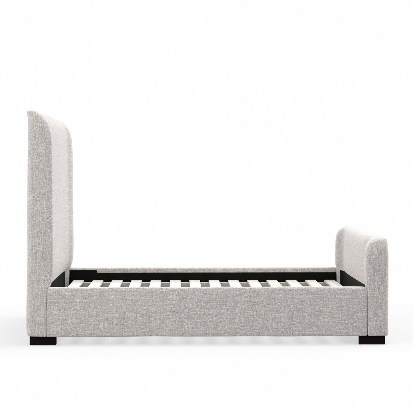 beige single bed