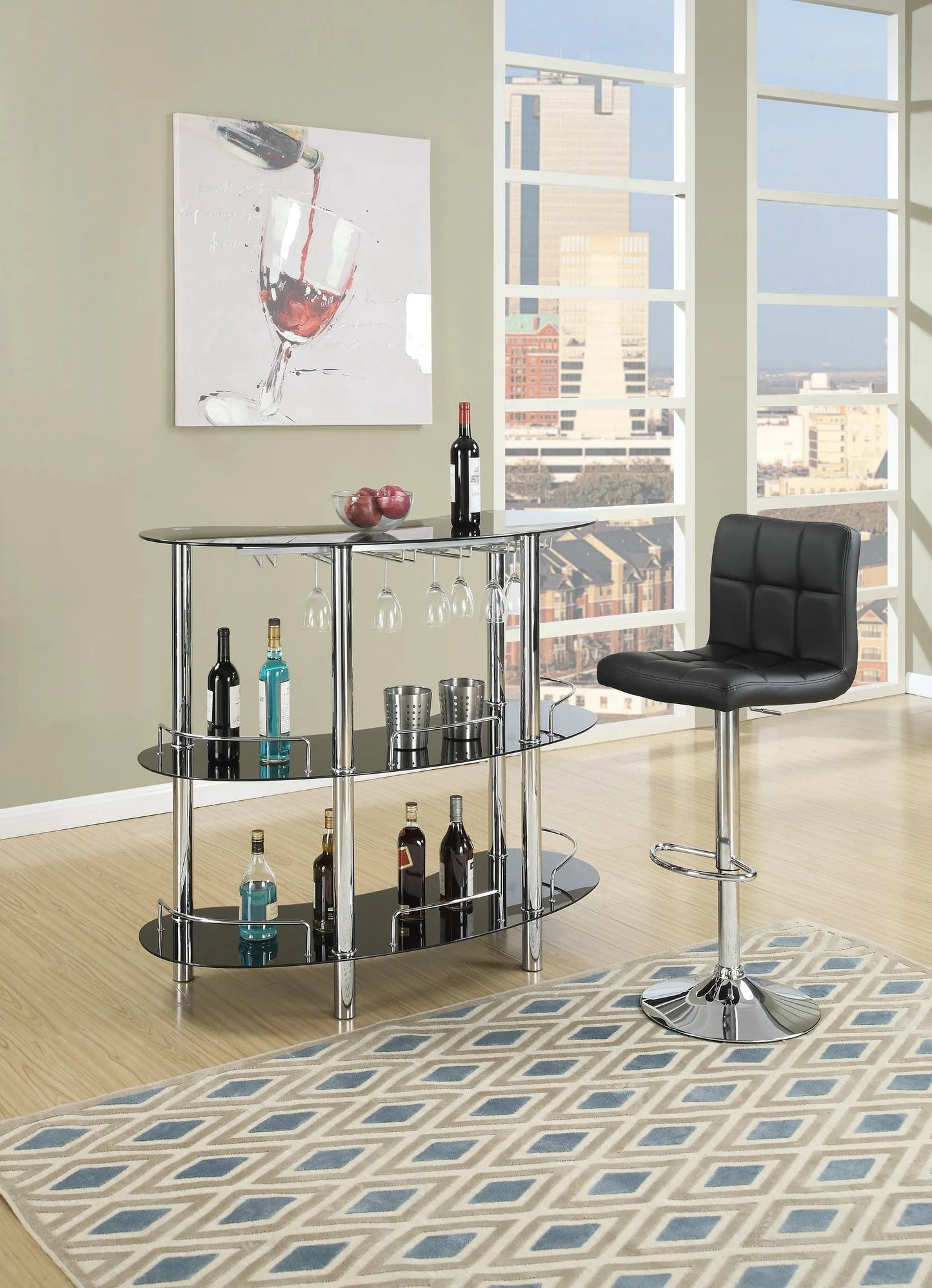 silver bar table