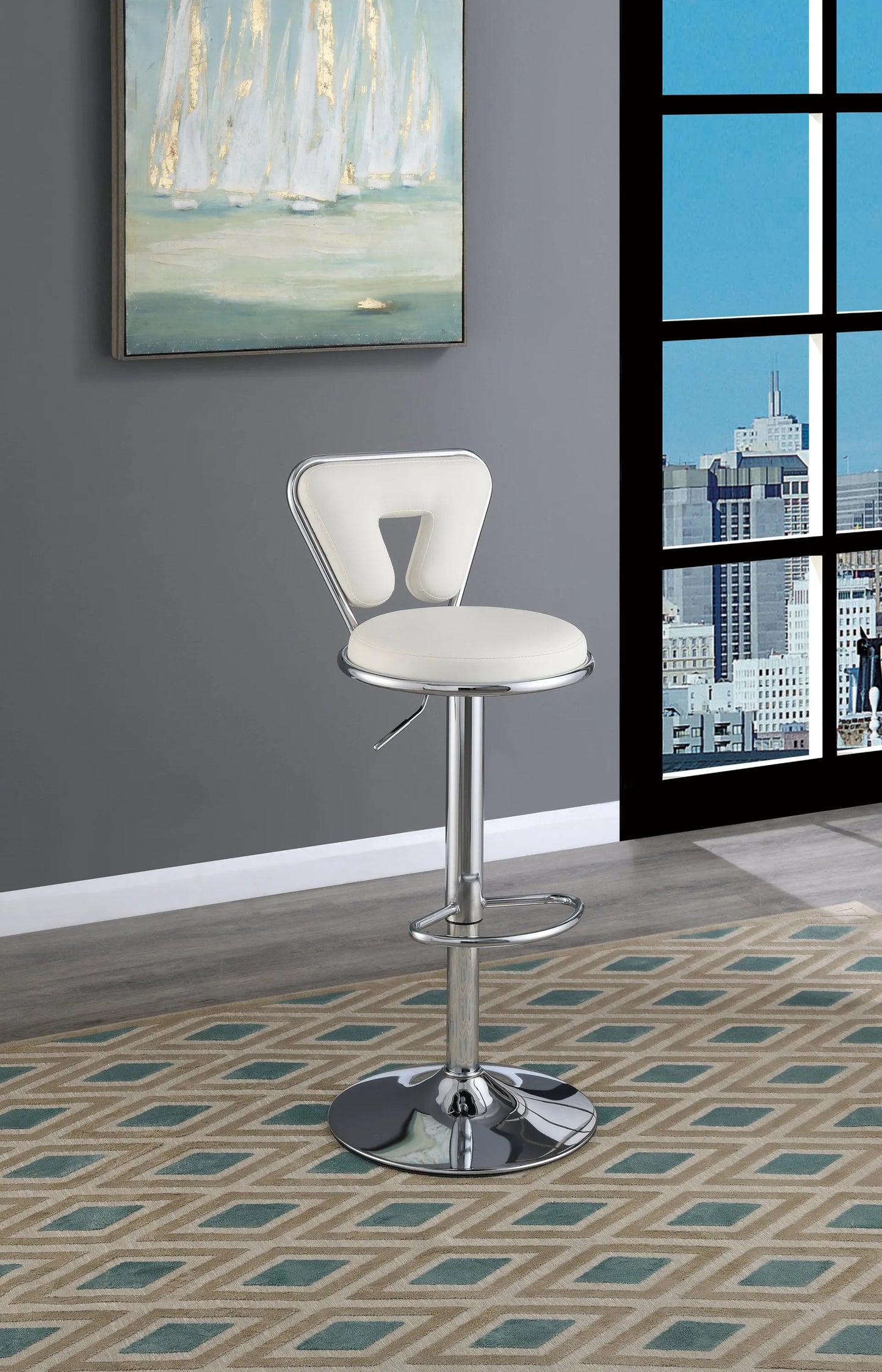 white bar stool