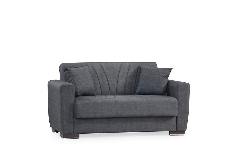 light grey love seat