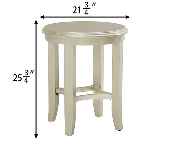 beige round end table