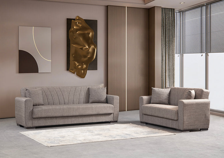 brown fabric sofa set