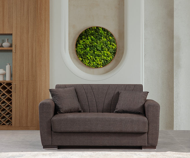 dark brown love seat