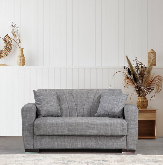 light grey love seat