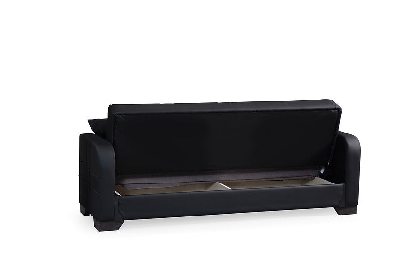 black leather sofa set