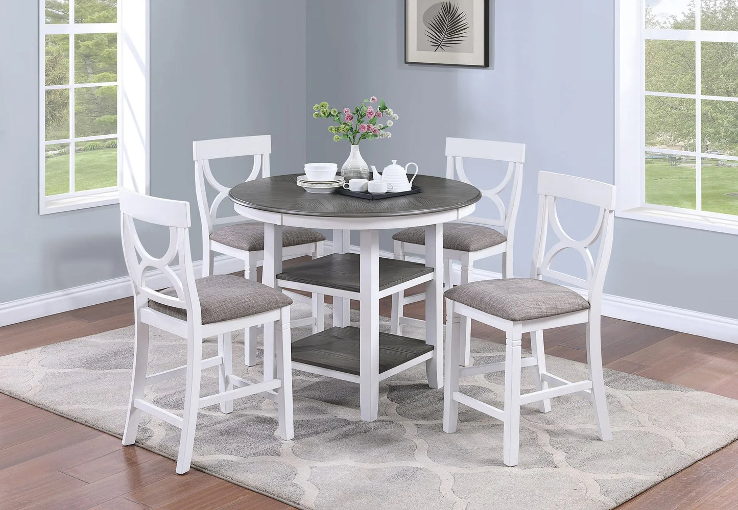 white bar counter set