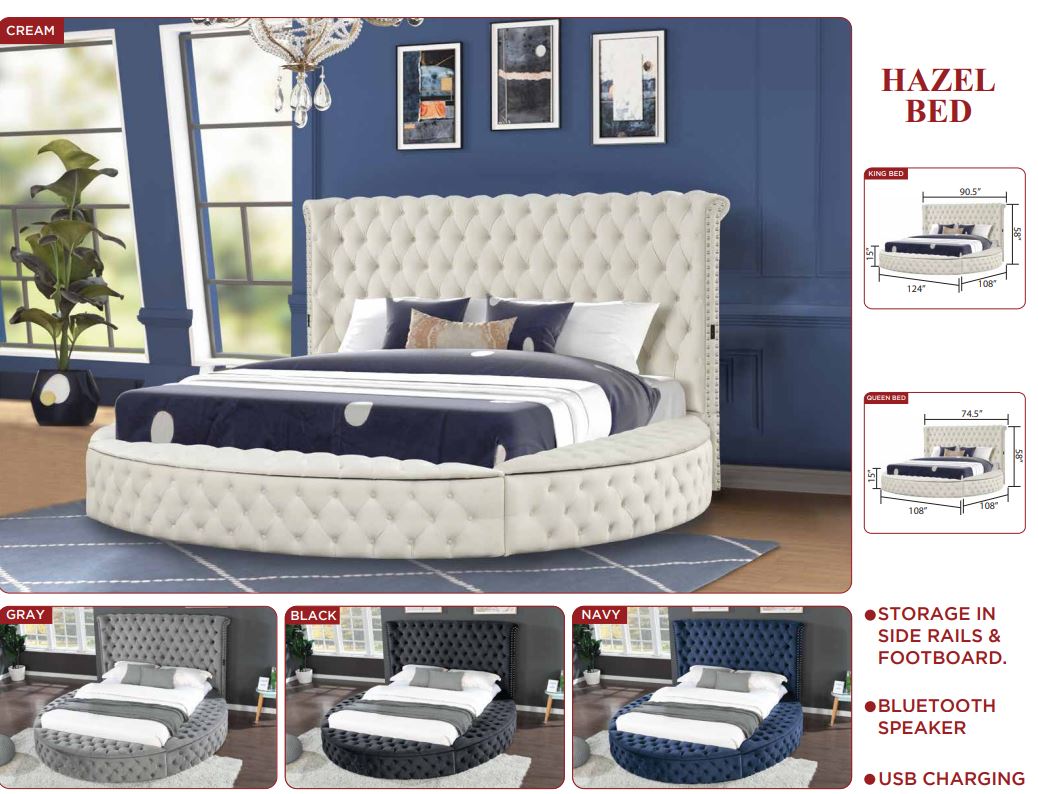 cream single bed