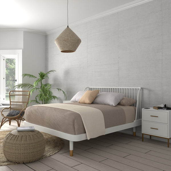 white single bed