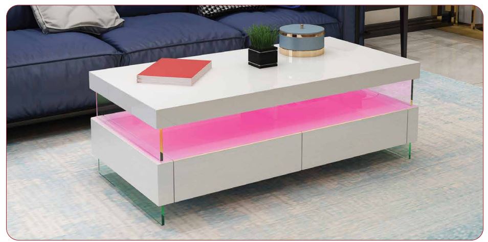 white wood coffee table