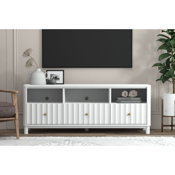 white wooden tv unit