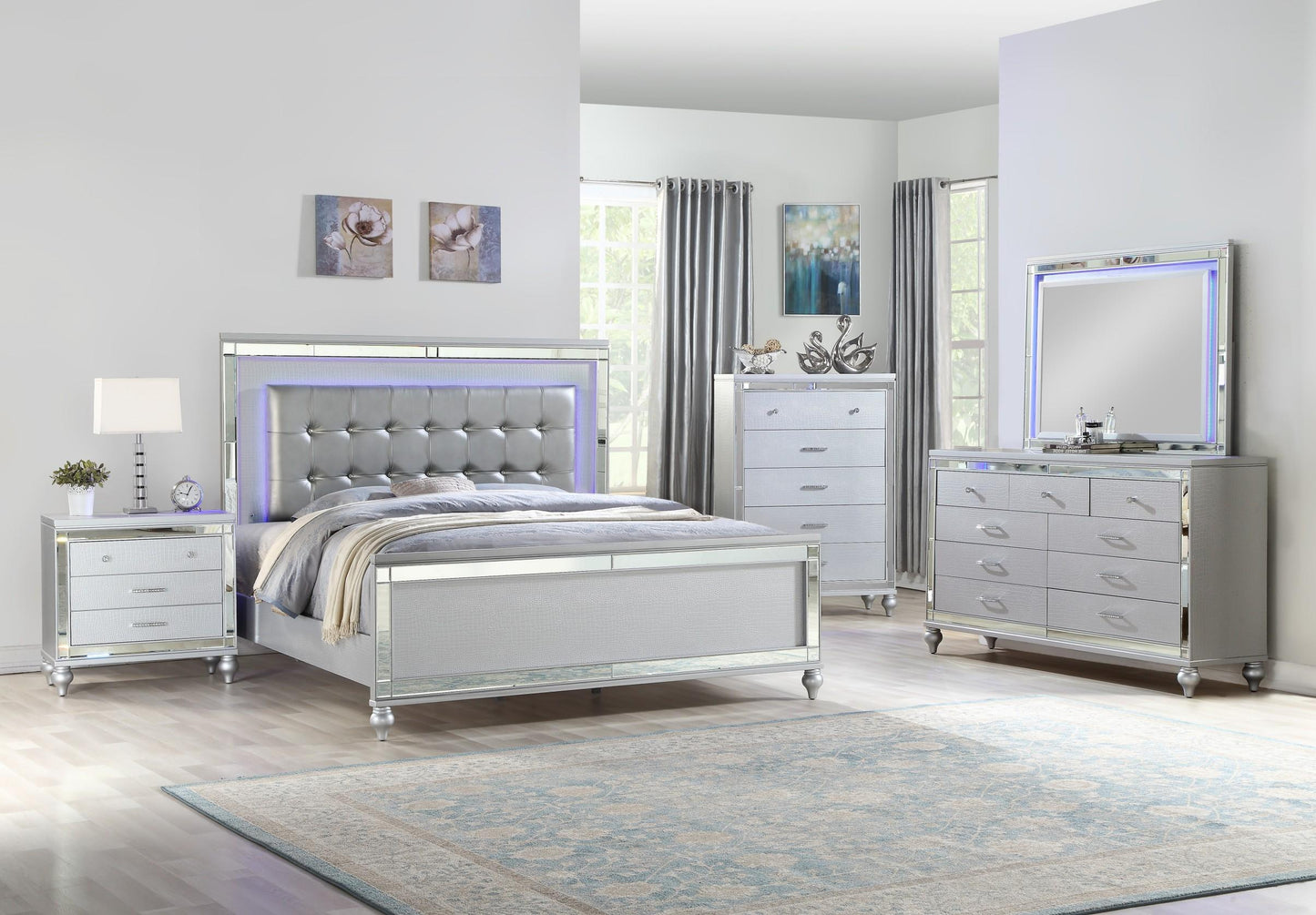 silver bedroom set