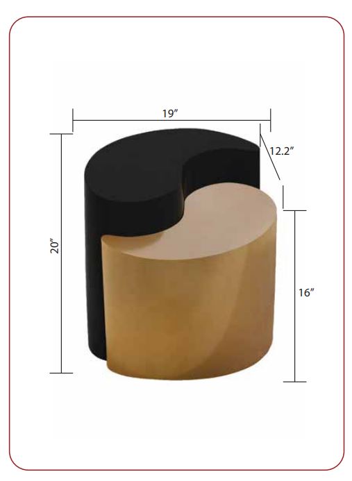 black& gold side table