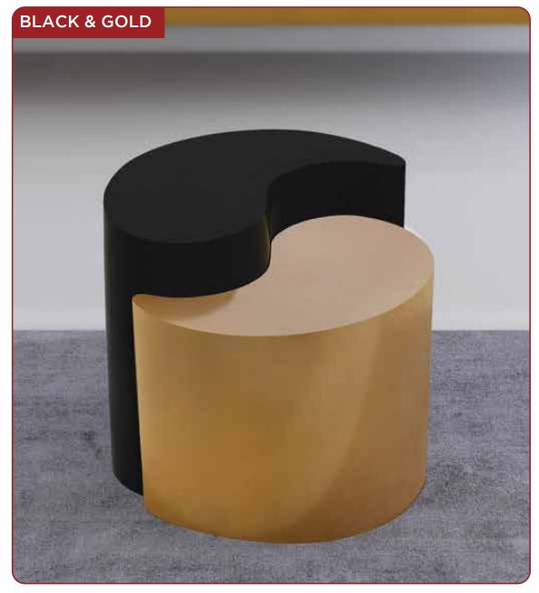 black& gold side table