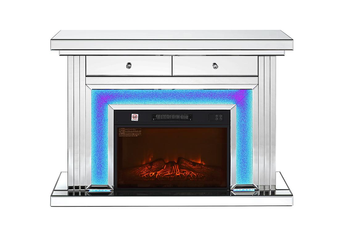 mirror fireplace table