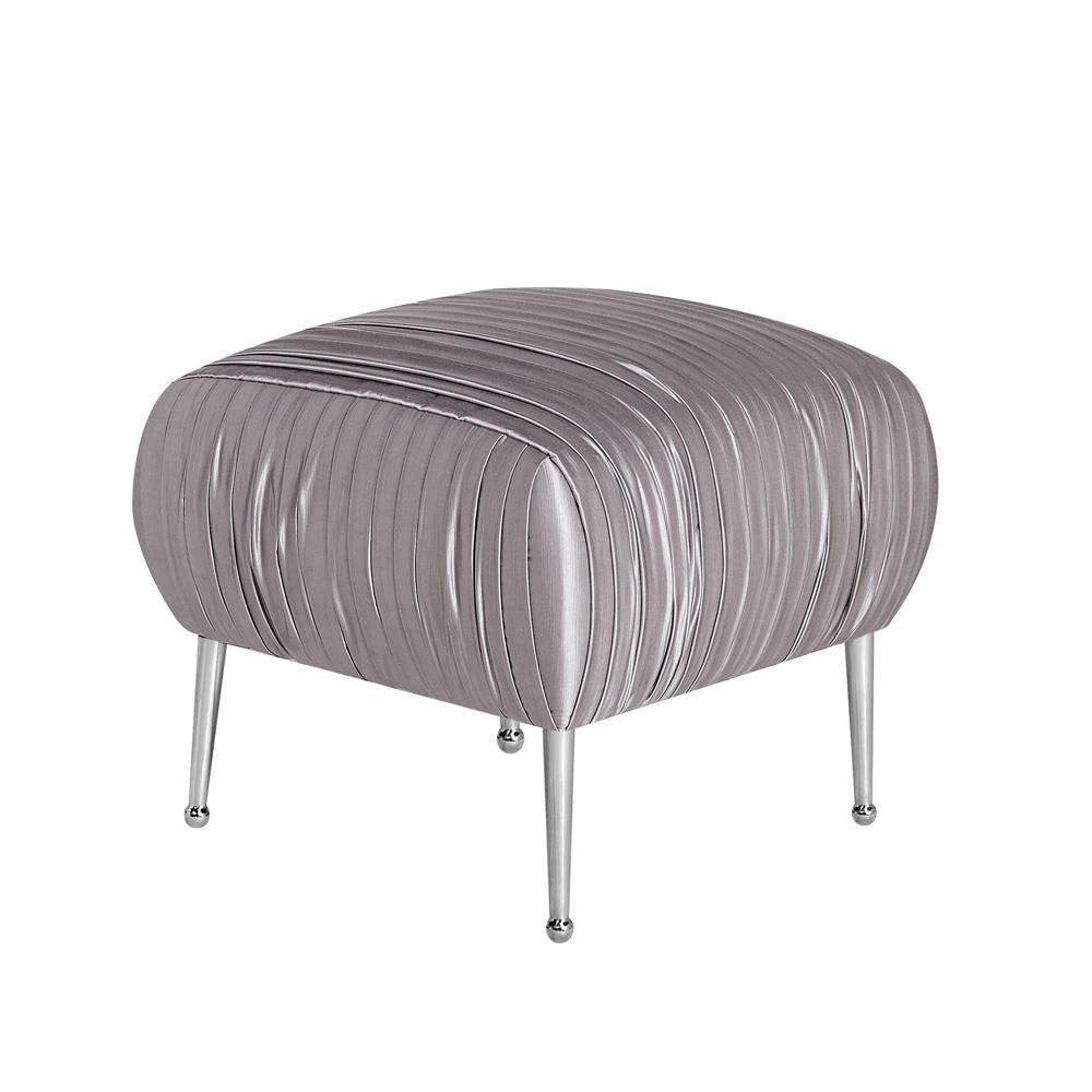 grey fabric ottoman