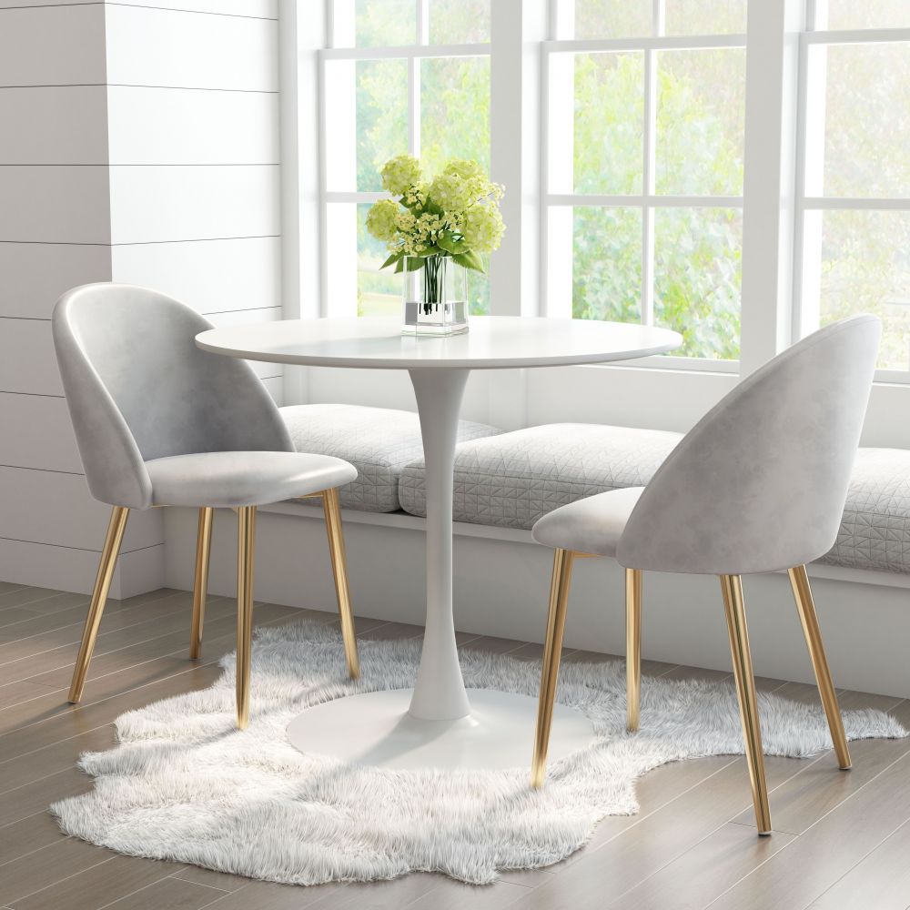 white dining table