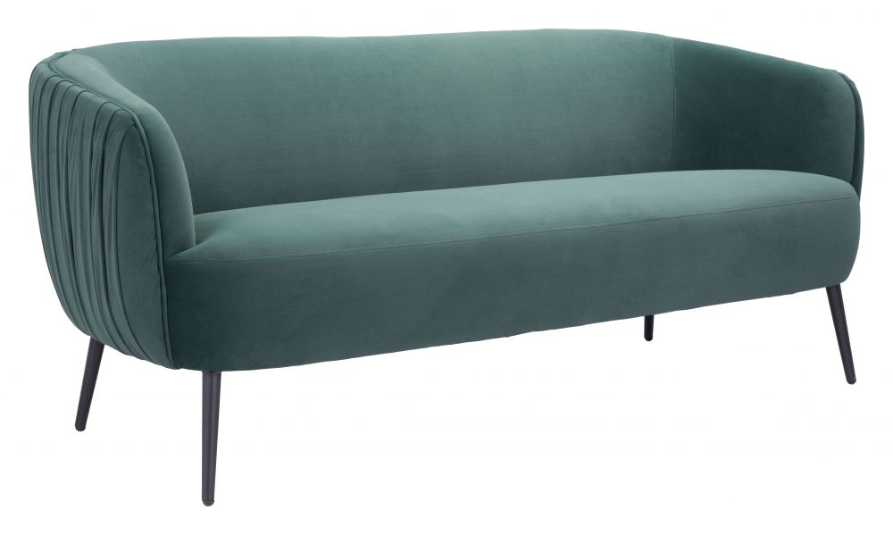 green fabric sofa