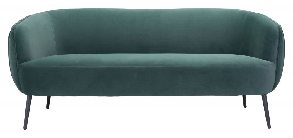 green fabric sofa